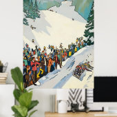 Poster Voyage ski vintage (Bureau à domicile)