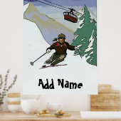 Poster Voyage ski vintage (Cuisine)