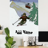 Poster Voyage ski vintage (Bureau à domicile)
