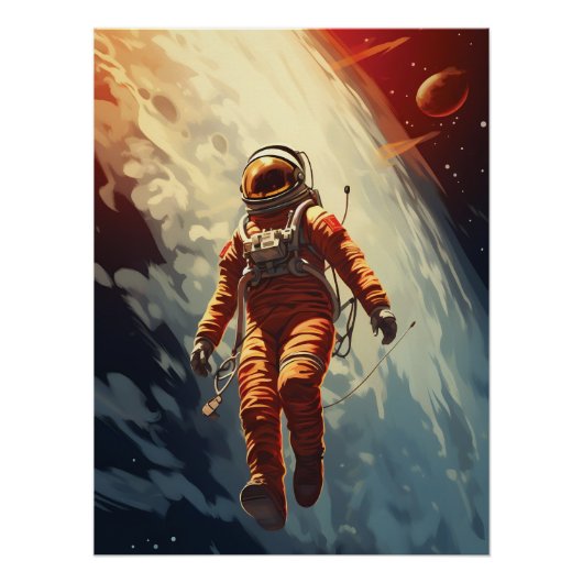 Poster Voyage spatial Astronaut (Devant)