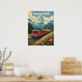 Poster Voyage sur le chemin de fer alpin suisse (Cuisine)