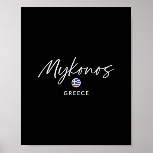 Poster Voyage sur l'île de Mykonos en Grèce, Évasion esti