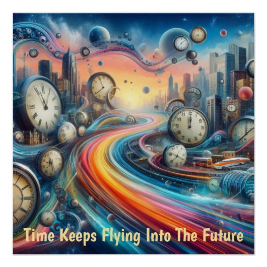 Poster Voyage sur route de déviation de temps (Devant)