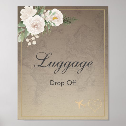 Poster Voyage thème nuptiale Luggage Drop Off Poste (Devant)