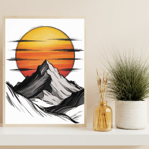 Poster Voyage Vacances Aventure Mountain Cloud Paysage