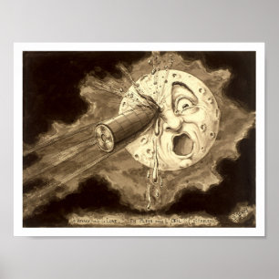 Poster Voyage vers la Lune 1902 illustration