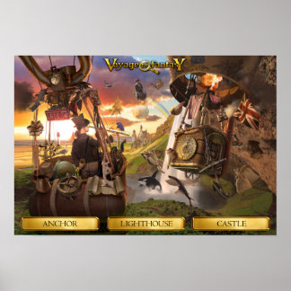 Poster Voyage vers l'Imaginaire - Ballon à air cha