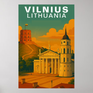 Poster Voyage Vilnius, Lituanie Tour de briques au sommet