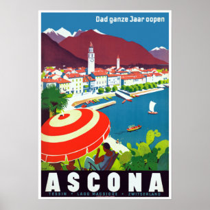 Poster Voyage Vintage Ascona Suisse