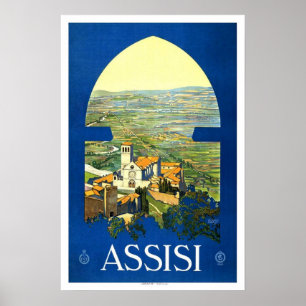 Poster Voyage vintage, Assisi