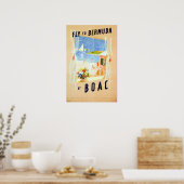 Poster Voyage vintage aux Bermudes (Cuisine)