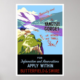 Poster Voyage vintage, Chine