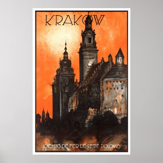 Poster Voyage vintage, Cracovie (Devant)