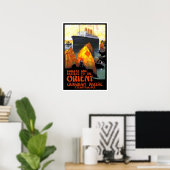 Poster Voyage vintage, Croisière Pacifique canadienne (Bureau à domicile)