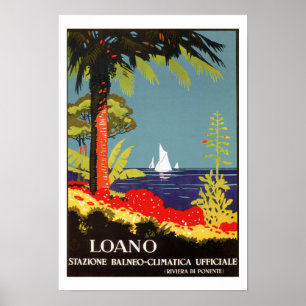 Poster Voyage vintage de la Riviera italienne Loano
