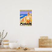 Poster Voyage vintage de Malaga Espagne (Cuisine)