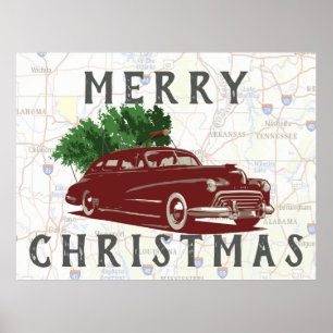 Poster Voyage vintage de Rd de Joyeux Noël