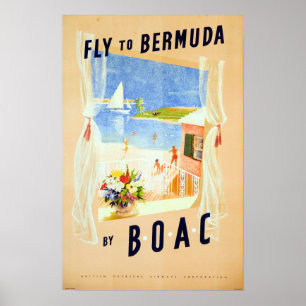 Poster Voyage vintage des Bermudes
