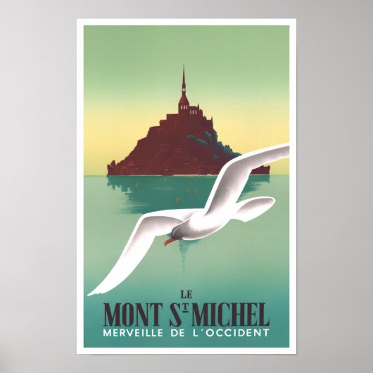 Poster Voyage vintage du Mont Saint Michel France (Devant)