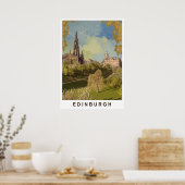 Poster Voyage vintage Edimbourg Angleterre (Cuisine)