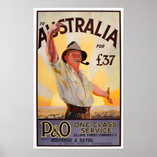 Poster Voyage vintage en Australie