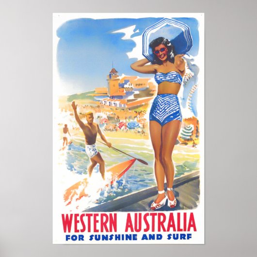 Poster Voyage vintage en Australie occidentale (Devant)