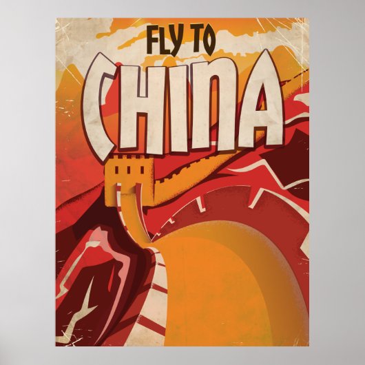 Poster Voyage vintage en Chine (Devant)