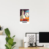 Poster Voyage vintage en Espagne (Bureau à domicile)
