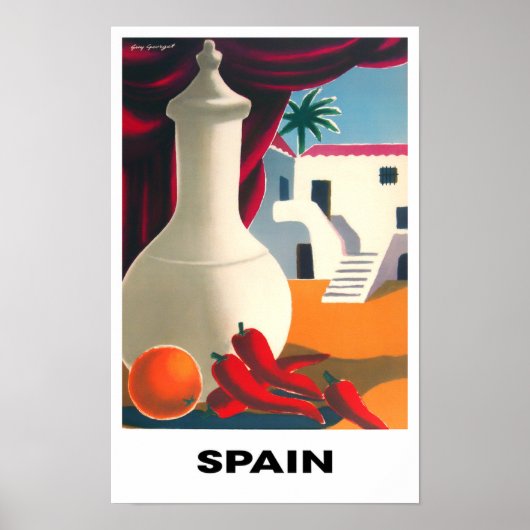 Poster Voyage vintage en Espagne (Devant)