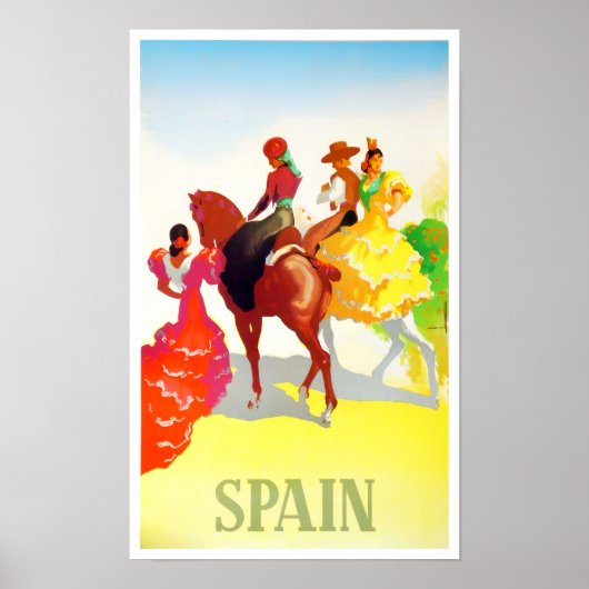 Poster Voyage vintage en Espagne (Devant)