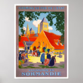 Poster Voyage vintage en Normandie (Devant)