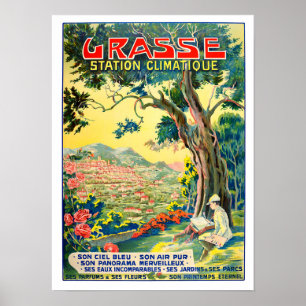 Poster Voyage vintage Grasse France