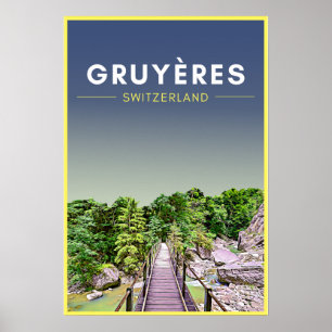 Poster Voyage Vintage Gruyeres Suisse