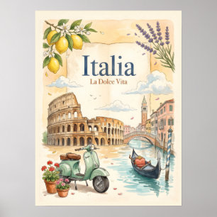 Poster Voyage Vintage Italie