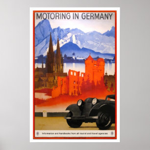 Poster Voyage vintage, Motoring en Allemagne