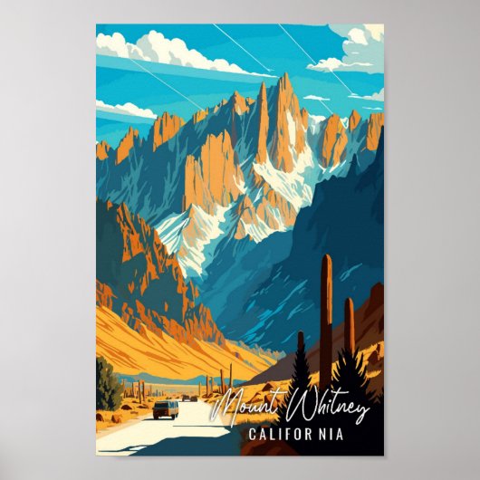 Poster Voyage vintage Mount Whitney California (Devant)