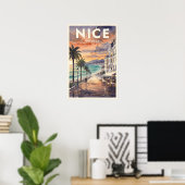Poster Voyage Vintage Nice France (Bureau à domicile)