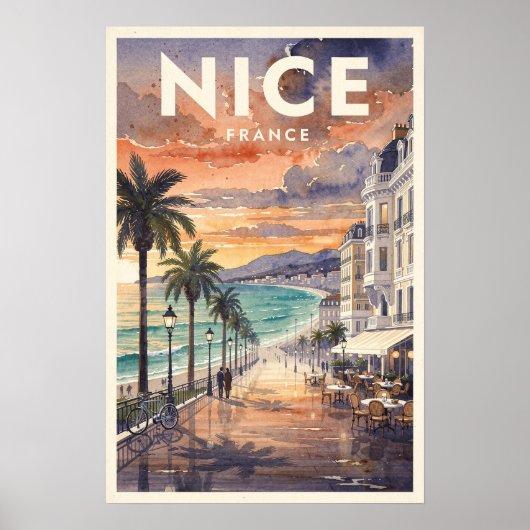 Poster Voyage Vintage Nice France (Devant)