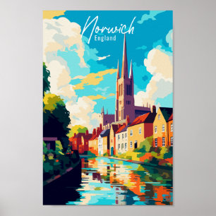Poster Voyage vintage Norwich England