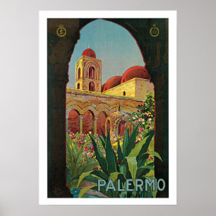 Poster Voyage vintage, Palerme Italie