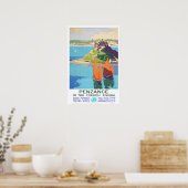 Poster Voyage vintage, Penzance. (Cuisine)
