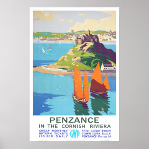 Poster Voyage vintage, Penzance.