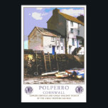 Poster Voyage vintage, Polperro.<br><div class="desc">Affiche de voyage vintage pour Polperro, Cornwall.</div>