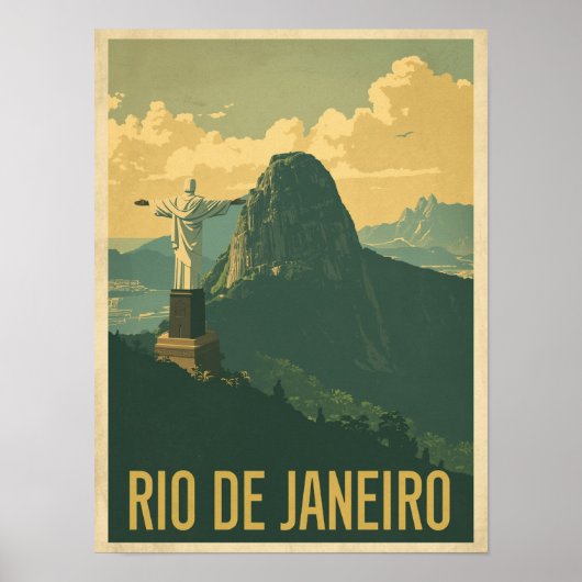 Poster Voyage vintage Rio De Janeiro (Devant)