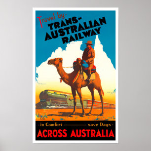 Poster Voyage vintage Trans Australian Railway