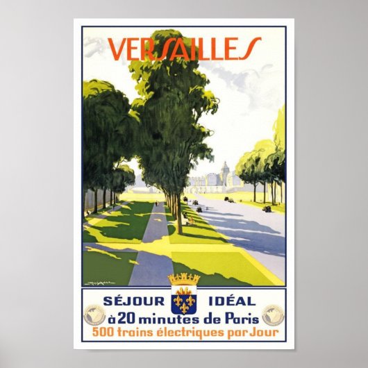 Poster Voyage Vintage Versailles Paris Train (Devant)