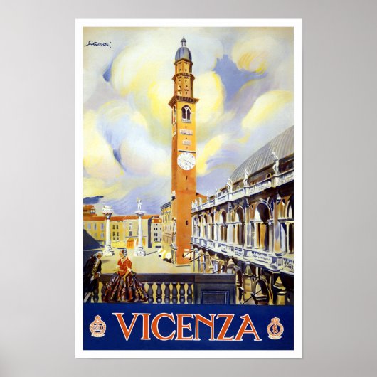 Poster Voyage vintage Vicenza Italie (Devant)