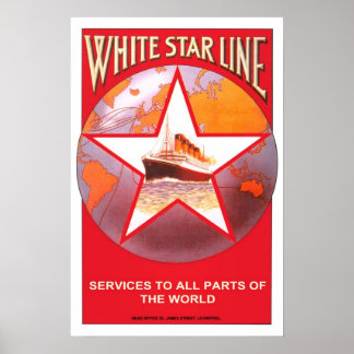 Poster Voyage Vintage, White Star Line