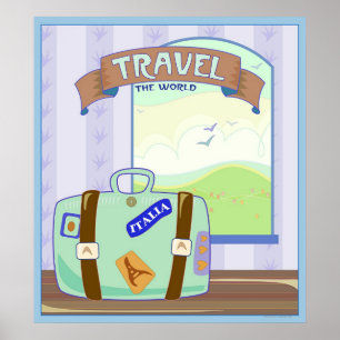Poster voyagent le monde