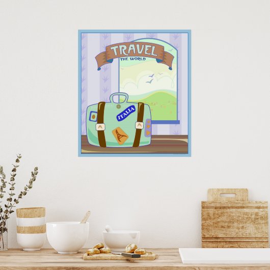 Poster voyager dans le monde (Cuisine)